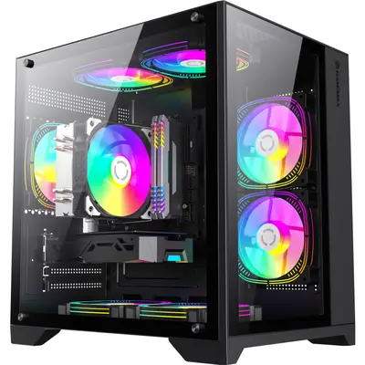 Gamemax Carcasa PC Gamemax INFINITY MINI BK, Mini Tower, Micro-ATX, Panou sticla temperata, Fara…