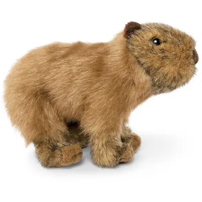 Keycraft Jucarie de plus Keycraft Living Nature Capybara Plush Stuffed Animal Toy, Maro, 0+ luni