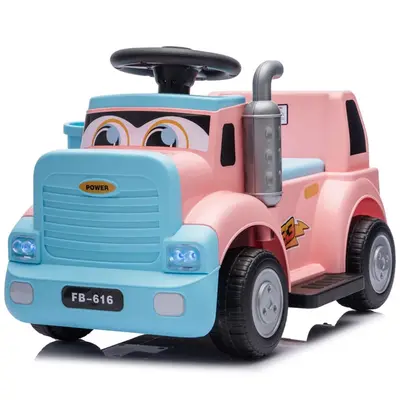 Camion electric multifunctional 2 in1 Lightning 33 pentru copii 18-36 luni, 30W 6V, culoare roz