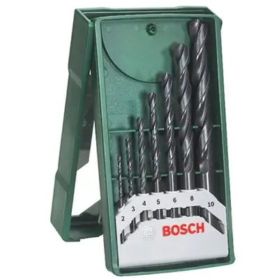 Set burghie metal, Bosch X-Line 2607019673, HSS-R, 2-10 mm, tija cilindrica, 7 bucati