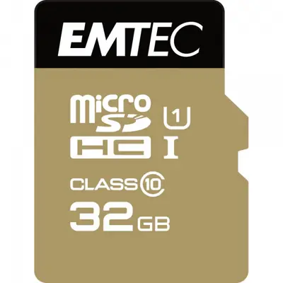 EMTEC Card Memorie microSDHC Emtec Elite Gold, 32Gb, Clasa 10 / UHS-1 U1 ECMSDM32GHC10GP