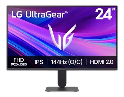 Monitor Gaming IPS LED LG 23.8inch 24G411A-B, Full HD (1920 x 1080), HDMI, DisplayPort, 144 Hz, 5…