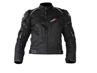 Geaca moto textila scurta PGS 12-13-2750, protectii coloana, coate si umeri, culoare negru, marime L