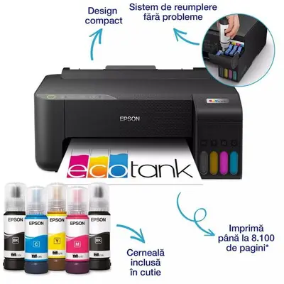 Epson Imprimanta Inkjet Epson EcoTank L1270, A4, Color, 10 ppm, USB, Wireless