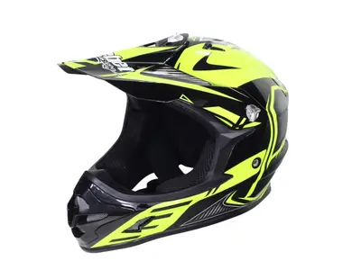 Casca motocross atv, SAFEBET HF-115 Q206, culoare galben fluo negru, marime M