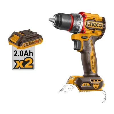 Masina de Gaurit si Insurubat 20V INGCO CDLI20558E, 55Nm, brushless, 2 viteze 0-500/2000 rpm…
