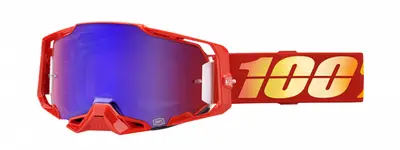 Ochelari cross atv 100% Armega Nuketown, lentila oglinda, culoare rama rosu