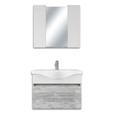 Set mobilier baie Cesme suspendat 3 piese kristal 80 cm