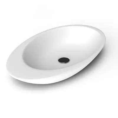 Lavoar baie pe blat Celesta Ellipse 74 x 42 x 12 cm ceramica alb mat