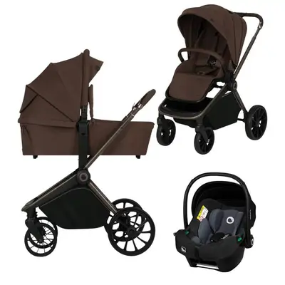 Carucior 3 in 1, Lionelo, Mika Plus, Cadru din aluminiu, Cu landou intarit si salteluta moale, Cu…