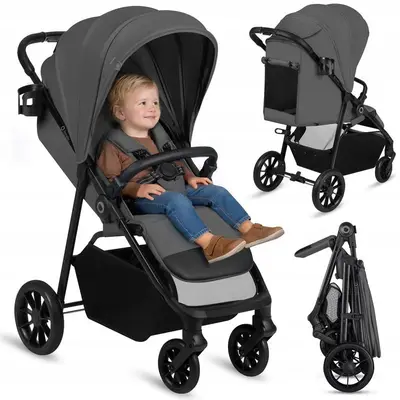 Carucior sport, Lionelo, Emerald, Pliere cu o mana, Copertina XXL UPF50+, Spatar reglabil…
