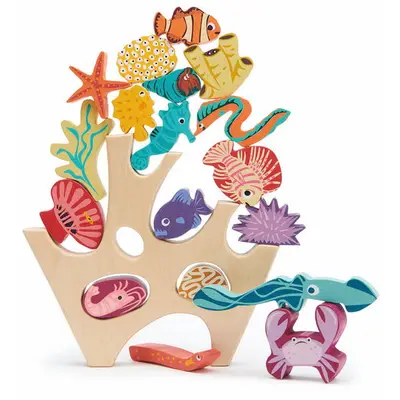Tender Leaf Jucarie din lemn premium, Asezarea cu corali, Tender Leaf Toys - Stacking Coral Reef…