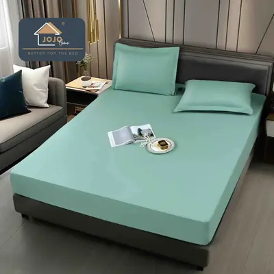 Husa de Pat Impermeabila, Jojo Home, 160x200cm, cu Fete de Perna 50x70cm, Aqua