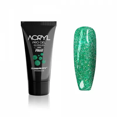 Acryl Pro Gel 2M Hema Free Micro Reflective Glitter Green - 30g