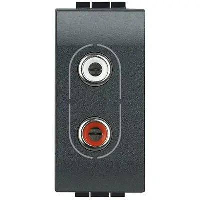Priza audio 2xRCA 1 modul Bticino Living Light L4281, antracit
