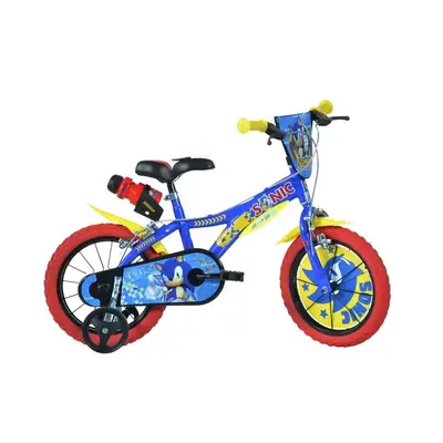 Bicicleta copii, Dino Bikes, Sonic, Roti ajutatoare, Suport cu sticla de apa, 14 inch, Pana la 115…
