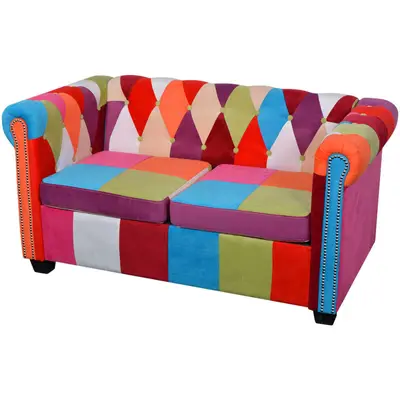 Canapea chesterfield, cu 2 locuri, material textil