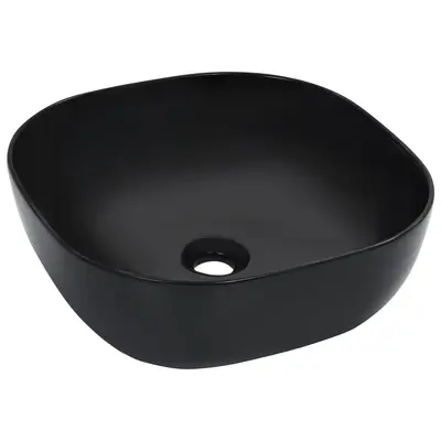 Chiuveta de baie, negru, 42,5x42,5x14,5 cm, ceramica
