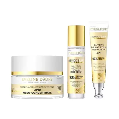 Set Eveline D’Aury 70+, Remodelift Therapy, cu Crema de fata 50 ml, Ser vitaminizant 30 ml si Crema…