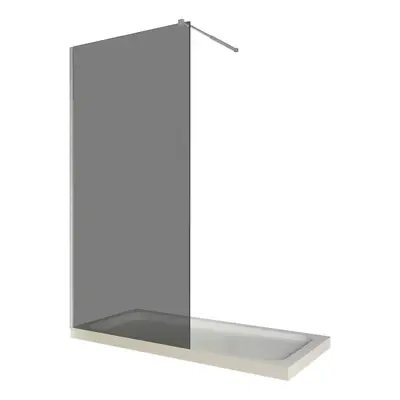 Paravan dus walk in / Perete dus sticla fumurie 6 mm profil crom tija extensibila 90 x 200 cm