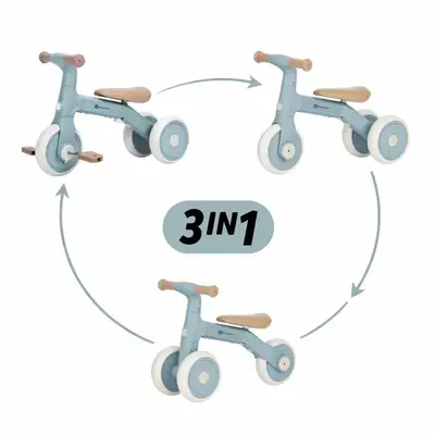 Bicicleta/tricicleta, Petite&Mars, 3 in 1, Multifunctionala, Cu/fara pedale, Ghidon directionabil…