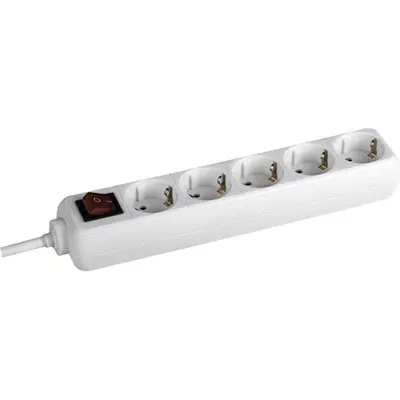 Prelungitor Bachmann SELLY 5xCEE7/3 PC, cu intrerupator, lungime cablu 1.5m, H05VV-F 3G1, alb…