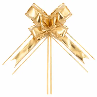 Funde pull bow din satin și organza - auriu (set 10 buc) - Default Title