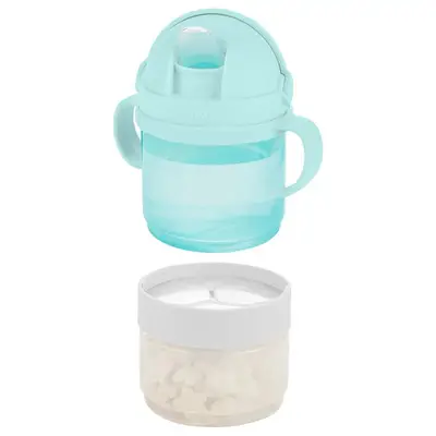 Set 2 in 1 pentru servirea bauturilor si mancarurilor, Skip Hop, Sip To Snack, Fara BPA, 2…