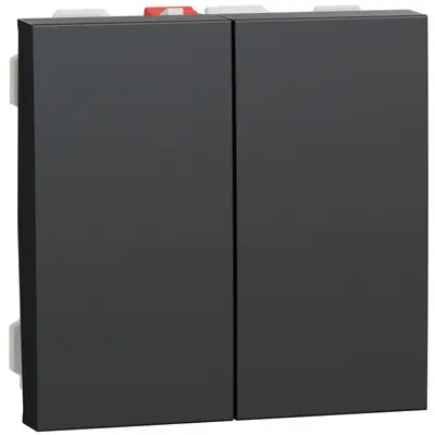 Intrerupator dublu 10A 2m Schneider Noua Unica NU321154, antracit