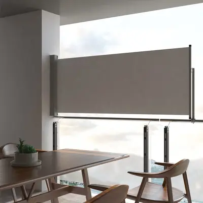 Copertina laterala retractabila de terasa, gri, 100 x 300 cm