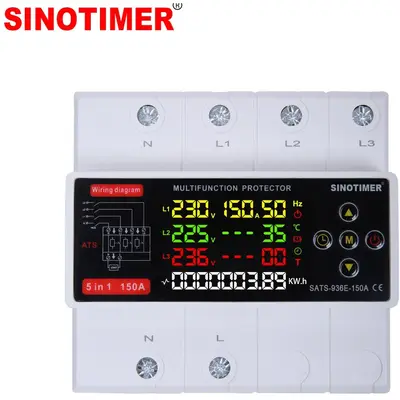 Comutator automat surse trifazat SINOTIMER STS-936E-150A, 150A, 230/400V, ATS 3 surse (retea…