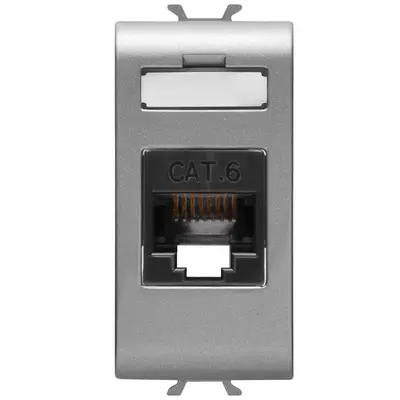 Priza de date RJ45 1 modul CAT.6 UTP Gewiss Chorus GW14423, titan