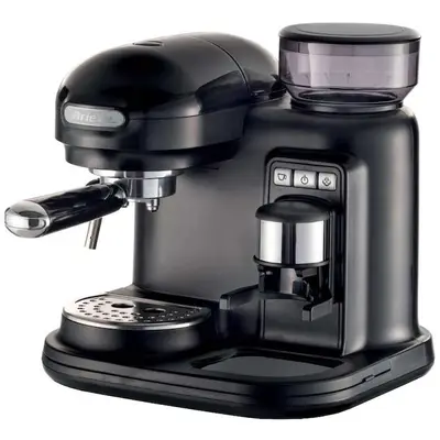 Ariete Espressor manual Ariete Moderna 1318/02, 1080W, Rasnita incorporata, Sistem cappuccino, 15…