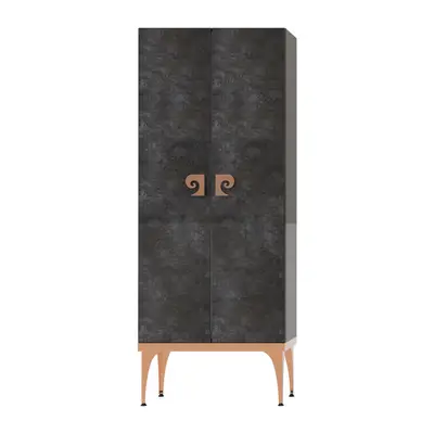 Dulap soldat baie dublu Pierre Cardin Venus negru-aramiu 70x150 cm