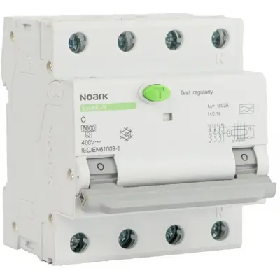 Intrerupator RCBO Ex9NL-N 3P+N 25A/30mA, curba B, tip A, 6kA Noark 111532
