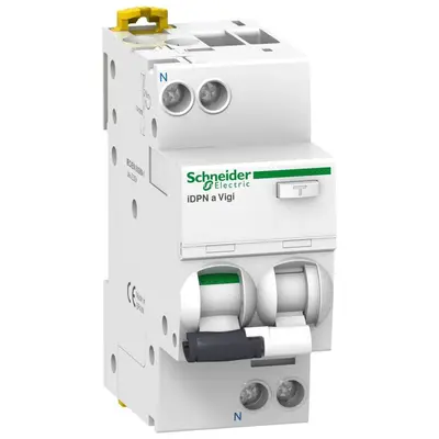 Intreruptor automat diferential RCBO IDPNA Vigi, 1P + N, 25A, 30Ma Clasa A Schneider A9D54625