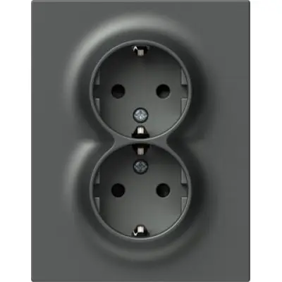 Logiq Priza Dubla SCHUKO Slim 16A Antracit, TEM Modul TEM-VQ16ATF-U