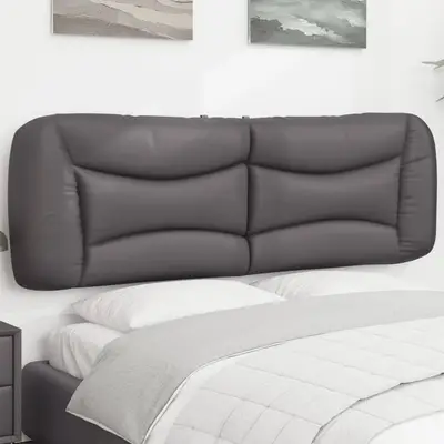 Perna pentru tablie pat, gri, 160 cm, piele artificiala