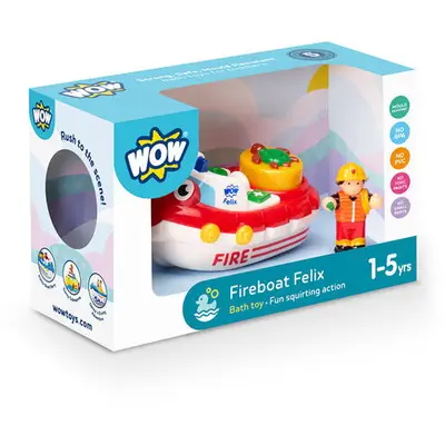 WOW Toys Jucarie de baie WOW Toys, Barca de pompieri, Fireboat Felix, 1-5 ani
