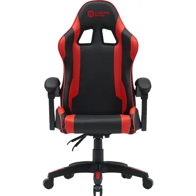 Canyon Scaun gaming Canyon CNE-SGCH2R, spatar reglabil, perna pentru cap si spate, Negru-Rosu