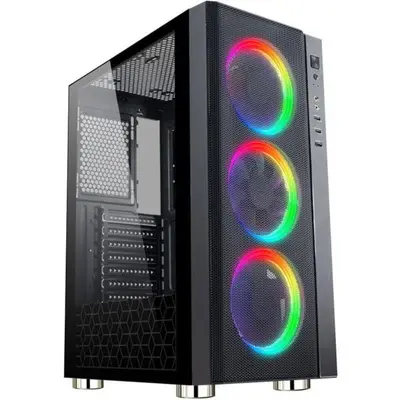 spacer Carcasa SPACER RAINBOW, Middle Tower, ATX, fara sursa, sticla securizata