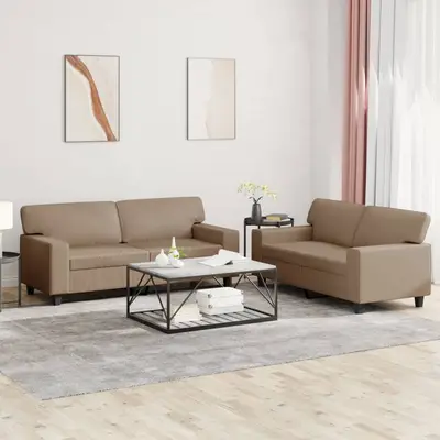 Set de canapele, 2 piese, cappuccino, piele ecologica