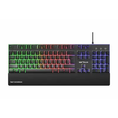 Serioux Tastatura gaming cu fir iluminata Serioux Nexor, interfata USB, 104 taste, material ABS…