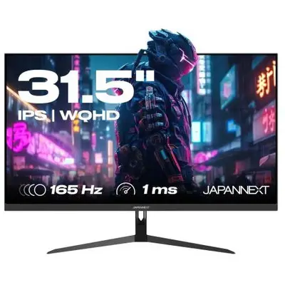 JAPANNEXT Monitor Japannext 31, 5 inch, IPS QHD (2560 x 1440) 165Hz, 1ms, HDR, 1xDP, 2xHDMI, Jack…