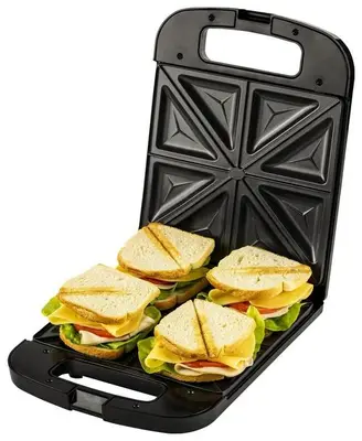 Sandwich-maker Adler AD 3055, 2000 W, 4 sandwich-uri, placi antiaderente, maner izolat termic…