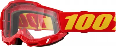 Ochelari cross atv 100% Accuri OTG Red, lentila transparenta, culoare rama rosu
