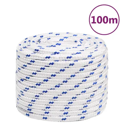 Franghie de barca, alb, 18 mm, 100 m, polipropilena