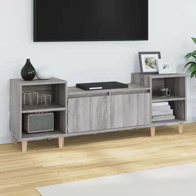 Comoda tv, gri sonoma, 160x35x55 cm, lemn prelucrat