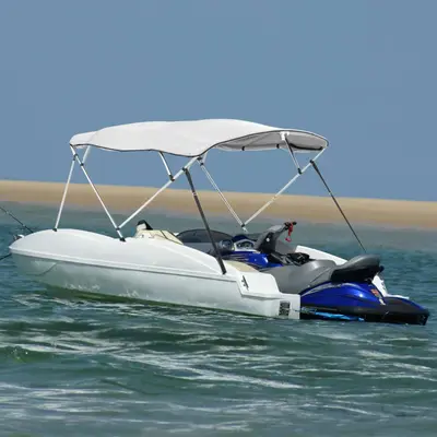 Parasolar bimini 4 arcuri, pereti laterali 243x(170-182)x137 cm