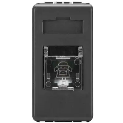 Priza telefon RJ11 1 modul Gewiss System GW21251, negru